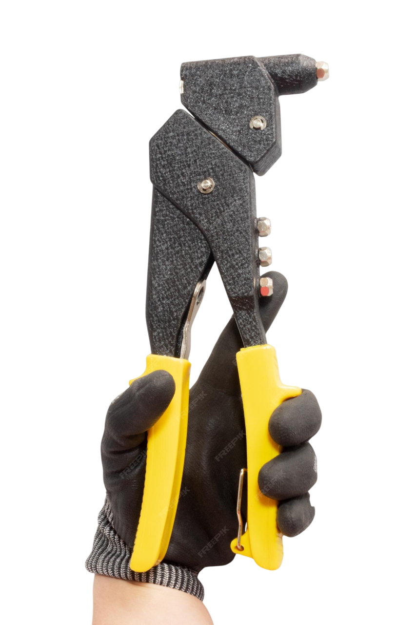 Professional construction worker with safety equipment